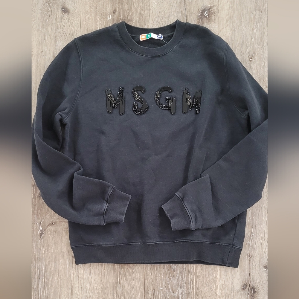 MSGM Black Crewneck  Sweater